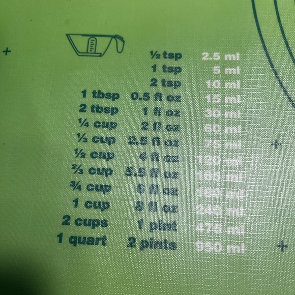 Tupperware Pastry Mat Baking Mat, Non-Slip Dough Rolling Mat with Measurements - Picture 3 of 8